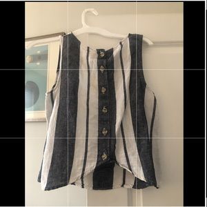 Anthropologie Maeve linen tank w buttons on back